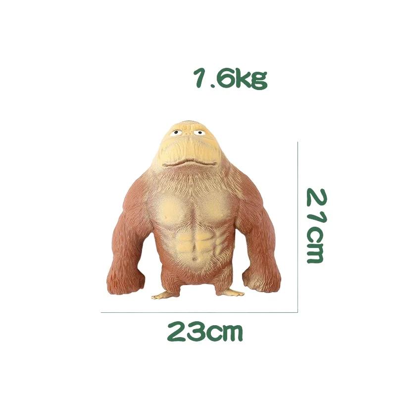 Amusing Gorilla Figurines Humorous Expression Squishy Monkey Statue Soft Stretchable Action Toy Desk Decoration Creative Gift