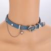 1 Stück Nischen-Design Denim-Serie Hohes Gefühl Liebes-Halskette Retro Blaue Choker-Schlüsselbein-Kette Trendiges Mädchen