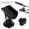 Universal Microphone Clip Holder, Plastic Microphone Clip Stand with Hot Shoe and 1/4" Screw Hole, 180 Rotation, for 0.8" Diameter Handheld Microphon