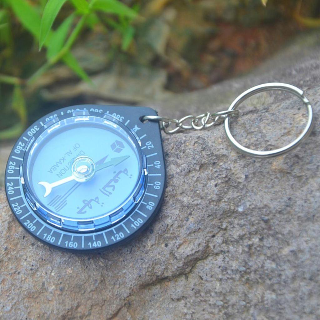 1pcs Direction Compass Outdoor Allah Compasses for Backpacking Allah Direction Prayer Pendant Keychain for Camping Hiking