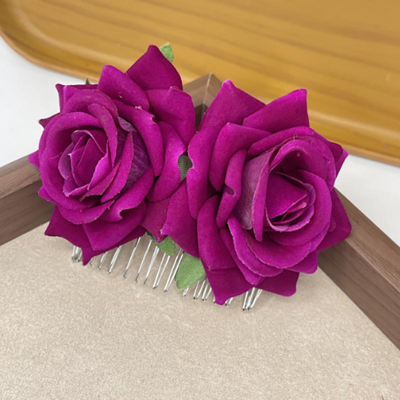 Bohemia Brides Wedding Flower Hair Comb Hairpin Bridesmaid Headdress Hair Combs Hair Accessories For Women Girls Floral Hairpins