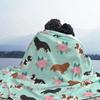 Cavalier King Charles Spaniel Blankets Flannel Winter Floral Bouquet Cute Dog Lover Breed Pet Portrait Throw Blanket For Bedroom