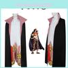One Piece Shanks Cosplay Kostümset für Halloween und Rollenspiele, strapazierfähig und atmungsaktiv, farbecht