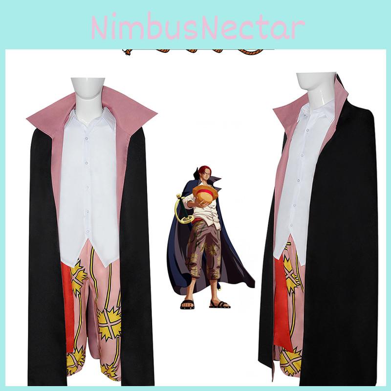 One Piece Shanks Cosplay Kostümset für Halloween und Rollenspiele, strapazierfähig und atmungsaktiv, farbecht