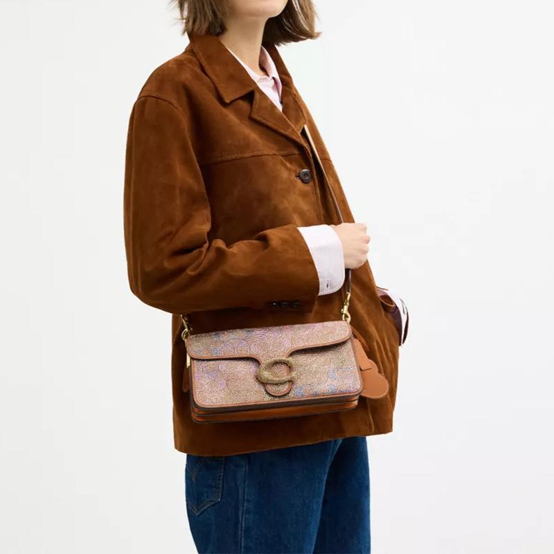 Coach Gato 26 Forma C Broche Correa de Hombro Extraíble Cuero Gamuza y Piel de Vaca Bolso Mediano Bolso de Mano para Mujer CCX14-B4F98