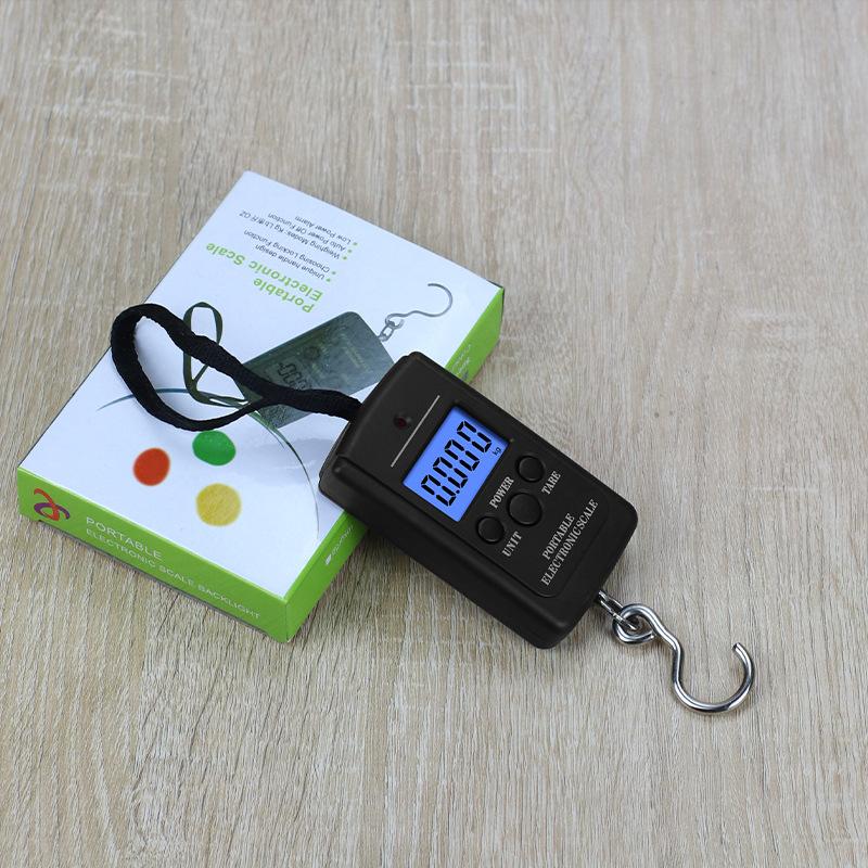 Portable 40kg/10g Electronic Hanging Fishing Digital Pocket Weight Hook Scale Kitchen Black Digital Weighing Tools