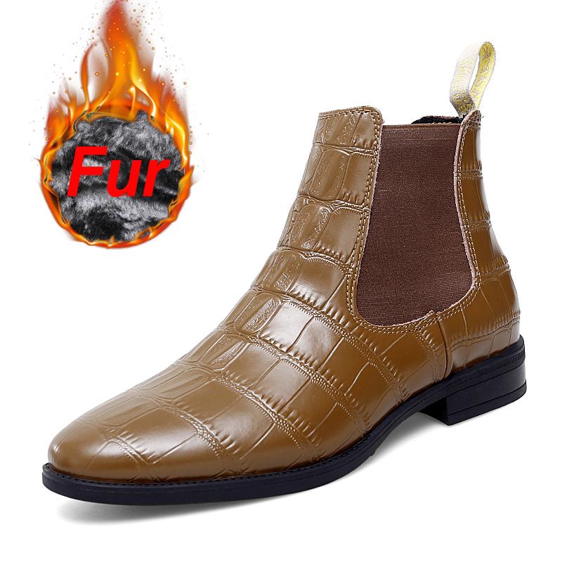 Genuine Leather Fall Chelsea Boots Designer Luxury Brand Dress Office Shoes for Men Platform Boots Retro Ankle Boots Footwear