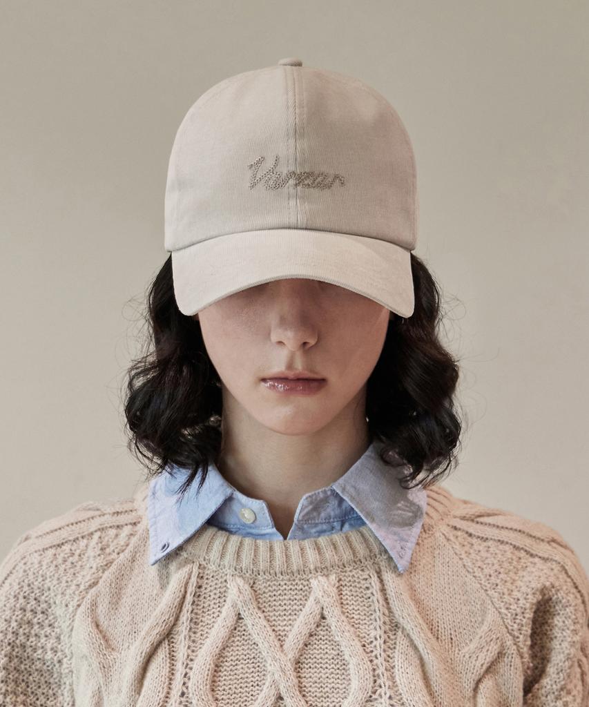 Bajal Chain Logo Corduroy Og Fit Ball Cap Cream