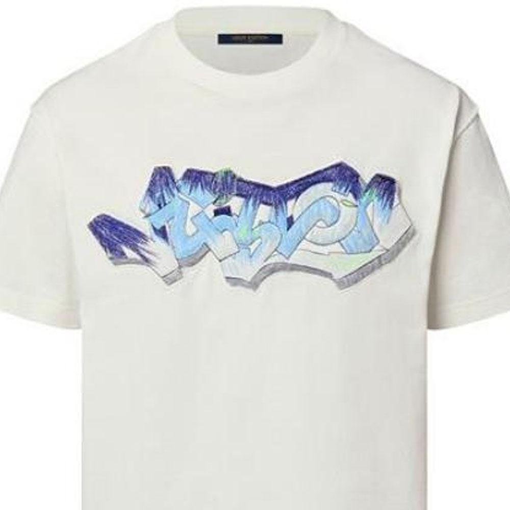 Louis Vuitton 3D Lv Graffiti Embroidered T Shirt 1AA54K