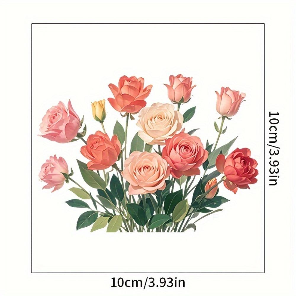 1pc Elegant Pink Floral for Switch Sticker - Self-Adhesive, Removable & Reusable Wall Decal for Bathroom.