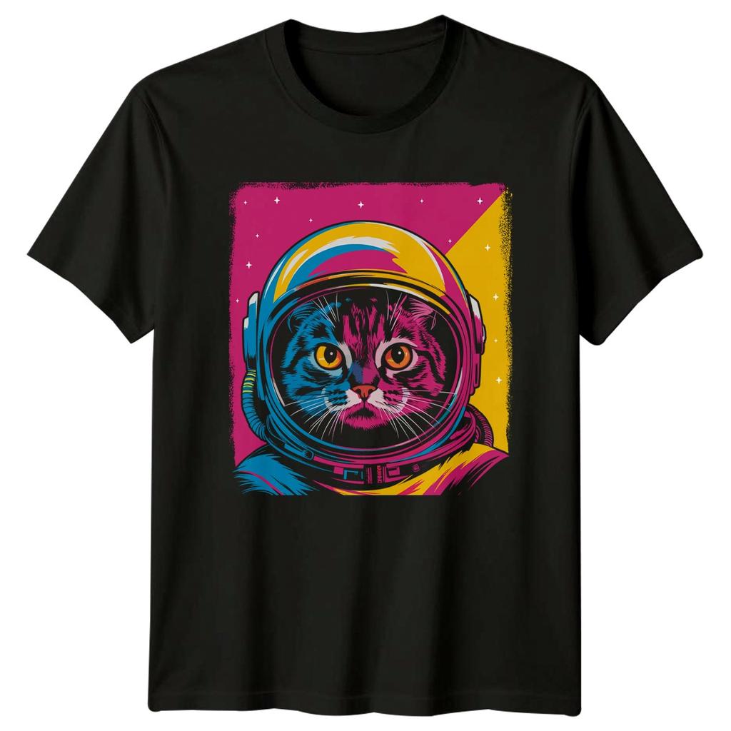 Cosmic Kitty Retro Space Explorer T-Shirt Astronaut Pet Cat SciFi Birthday