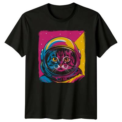 Cosmic Kitty Retro Space Explorer T-Shirt Astronaut Pet Cat SciFi Birthday