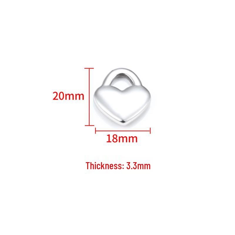Stainless Steel Heart Lock Pendant for DIY Necklaces & Bracelets - Couple's Fashion Accessory