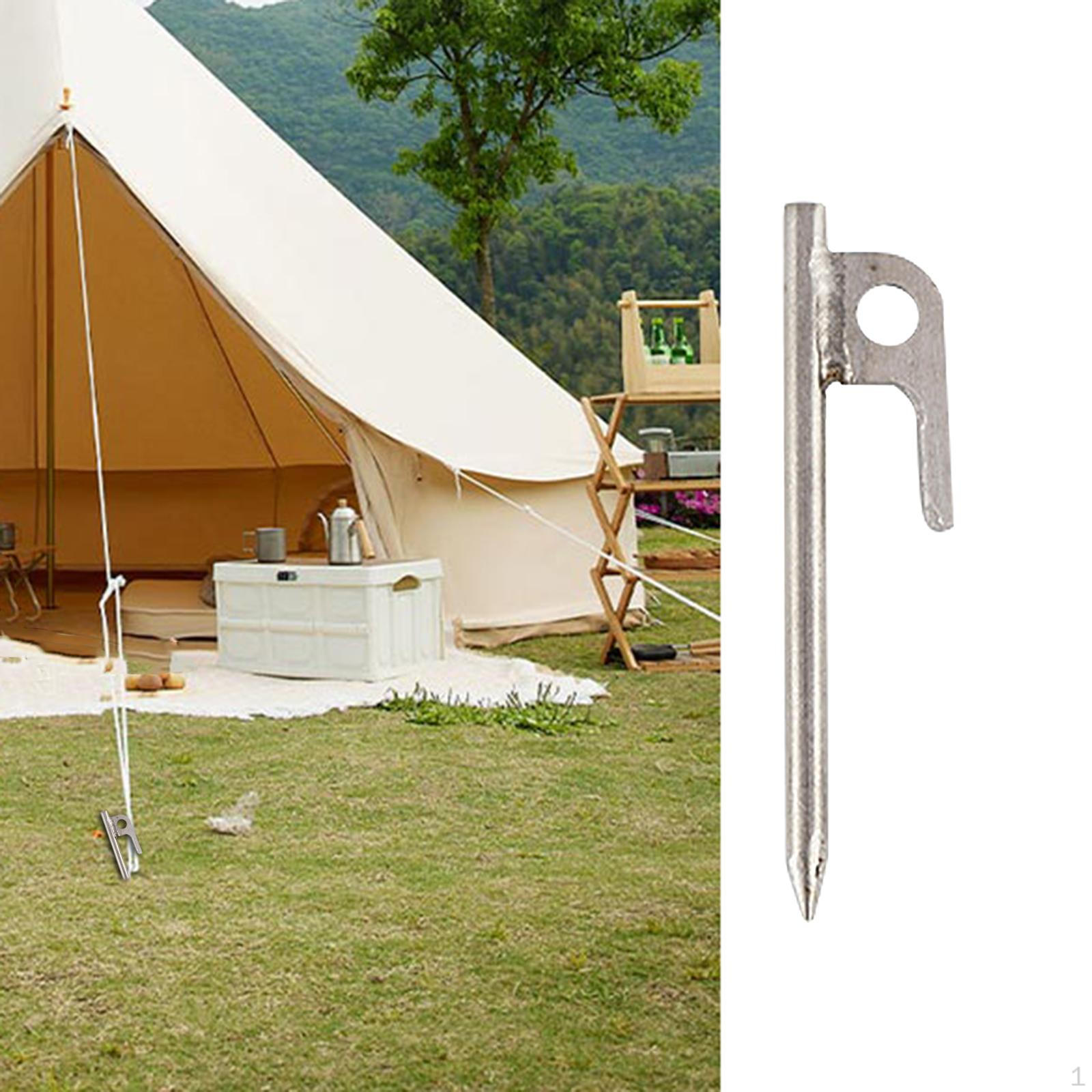 Tent Stakes Garden Stainless Steel Ground Anchors Heavy Duty Portable Tarp 12cm
