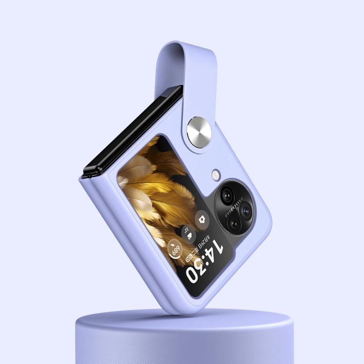 

Ремінець на руку Однотонний шкіряний чохол для телефону For OPPO Find N3 Flip