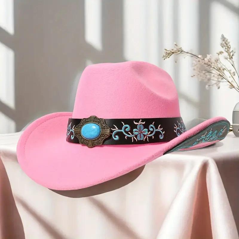 High-quality Woolen Jazz Hat, New Luxury European and American Style Knight Riding Western Cowboy Hat, Trendy for Both Men and Women