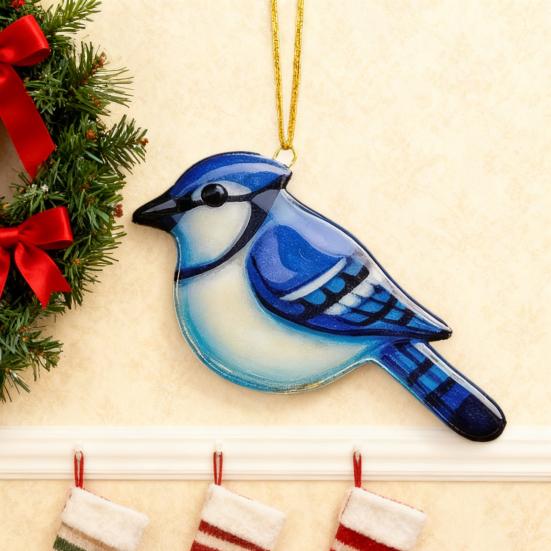 Ozdoba ptáčků z taveného skla Akrylový kolibřík Sova Sojka modrá Ledňáček Sýkorka Vánoční ozdoba na výzdobu vánočního stromku