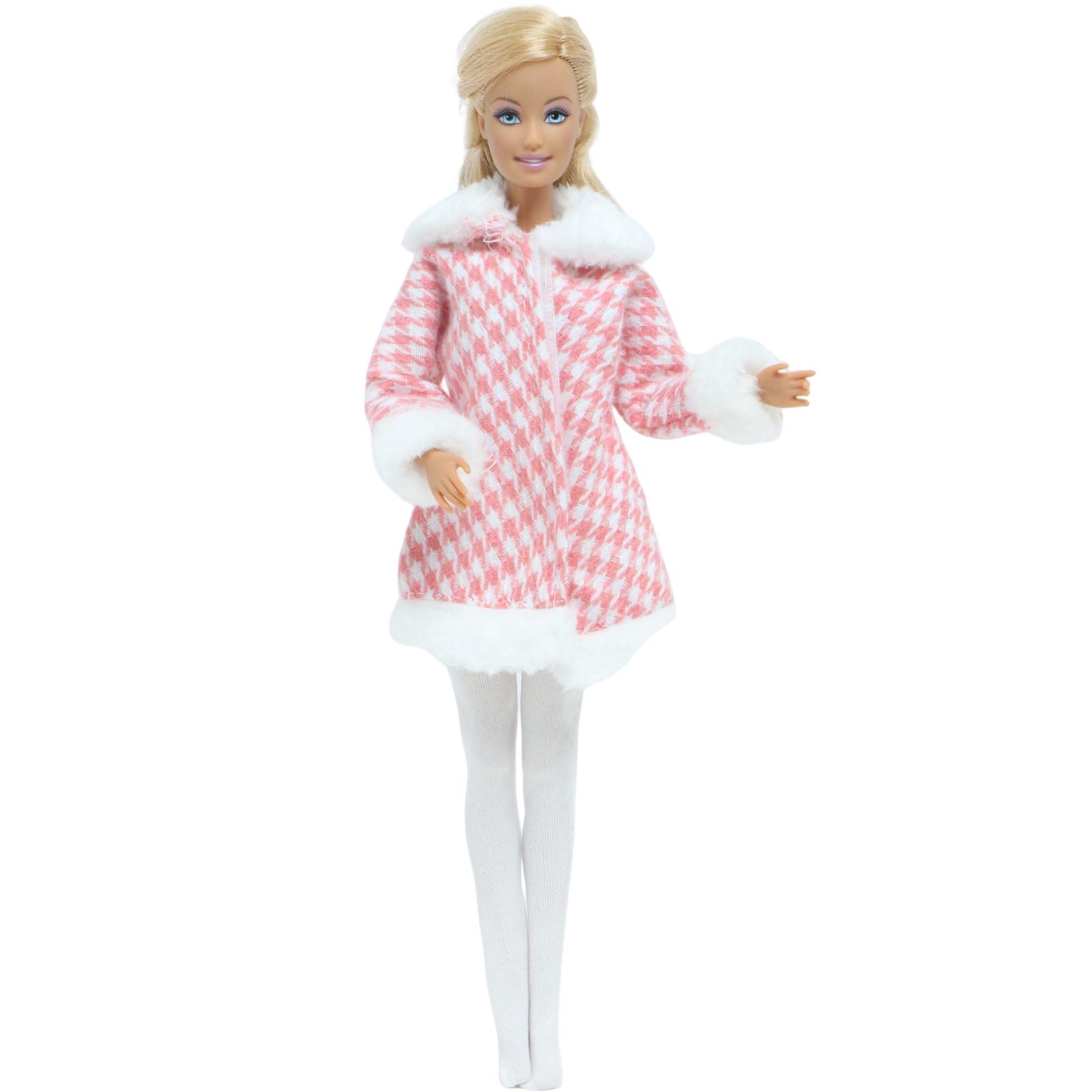 Одежда для кукол + Чулок для кукол 30 см Зимнее пальто в гусиную лапку с мехом Милый — фото 4