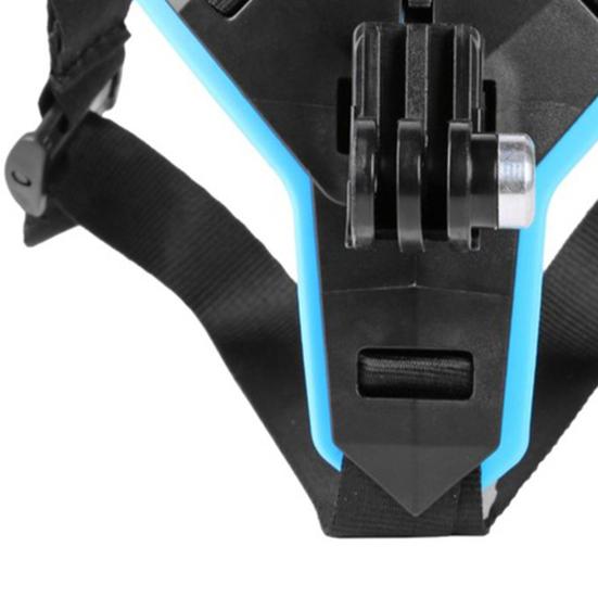 Motorcycle Helmet Chin Mount Holder Detachable Bracket Protective Stand with Fixing Strap for Sports Camera Mobile Phone