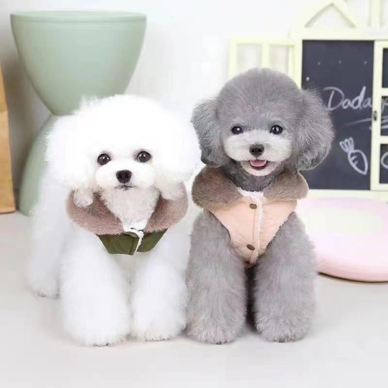 Pet Dog Cat Winter Vest Coat With Leash Ring Fleece Lined Warm Thick Cotton Bichon Teddy Small Medium Large Breeds