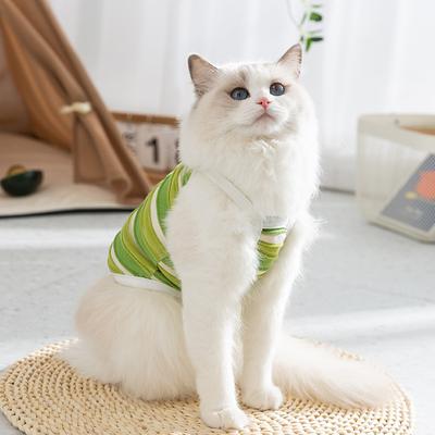 Niedliche gestreifte Fisch Traktionsweste Frühling Sommer Erwachsener Katze Kätzchen Welpe Hund Haustier Katze Kleidung Katzenkleidung