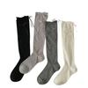 Spring/Summer Korean Style Solid Color Calf-Length Bow Knot Ballet Socks - Women's Thin, Breathable Design