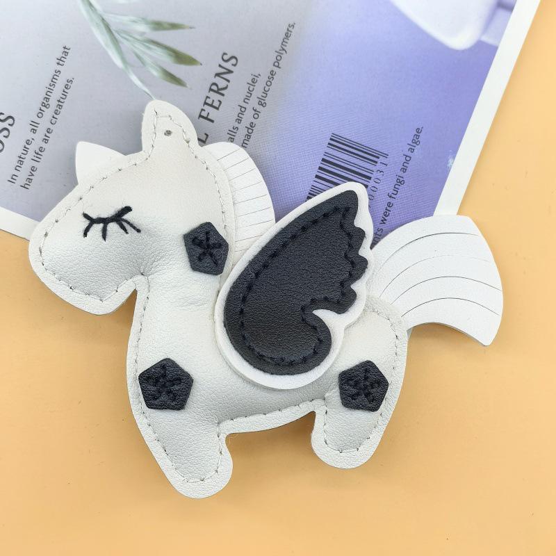 

Handmade Double-Sided Unicorn Pegasus Leather Keychain & Bag Charm Original Version Without Keychain