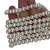 Natural Freshwater Pearl Necklace: 6-7mm White & Translucent Pink Luster, Near Round Potato Shape, Semi-Finished.