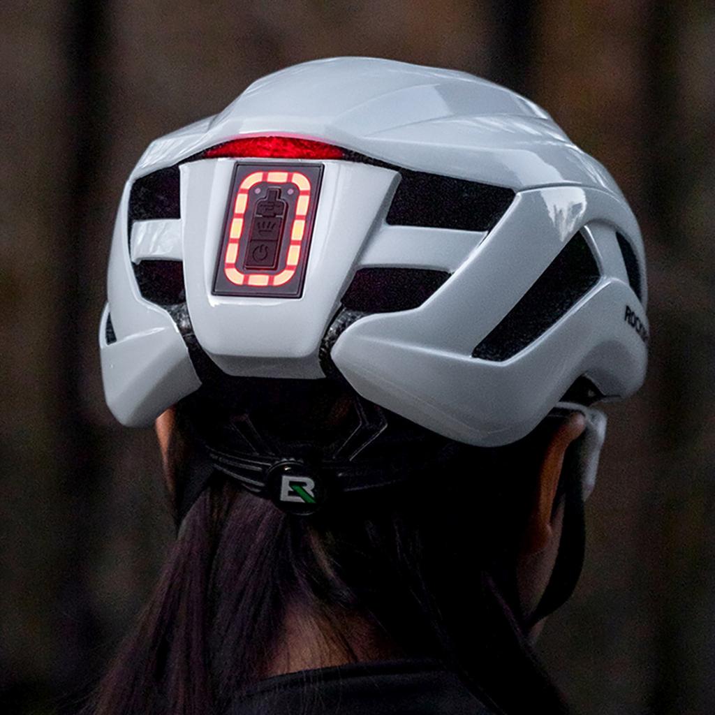 Bicycle Helmet with Integrated Multi-Directional Lighting USB-C 57-61 cm - White