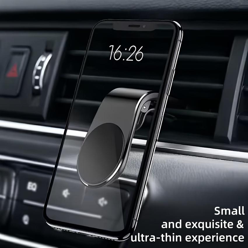 Universal L-Shaped Magnetic Phone Holder And Round Metal Plate Set, Minimalist Design, Suitable for Car Air Vent, Car Navigation Mount