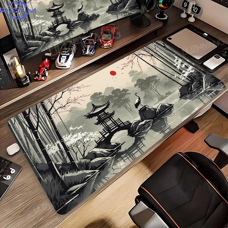 Japanese Landscape Mouse Pad New Computer Laptop Keyboard Mousemat Xxl Large Mousepad Gaming Nonslip Rubber Pc Office Desk Mats