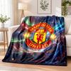 Manchester United Printed Flannel Blanket Warm Comfort Bed Throw For Indoor Home Decoration