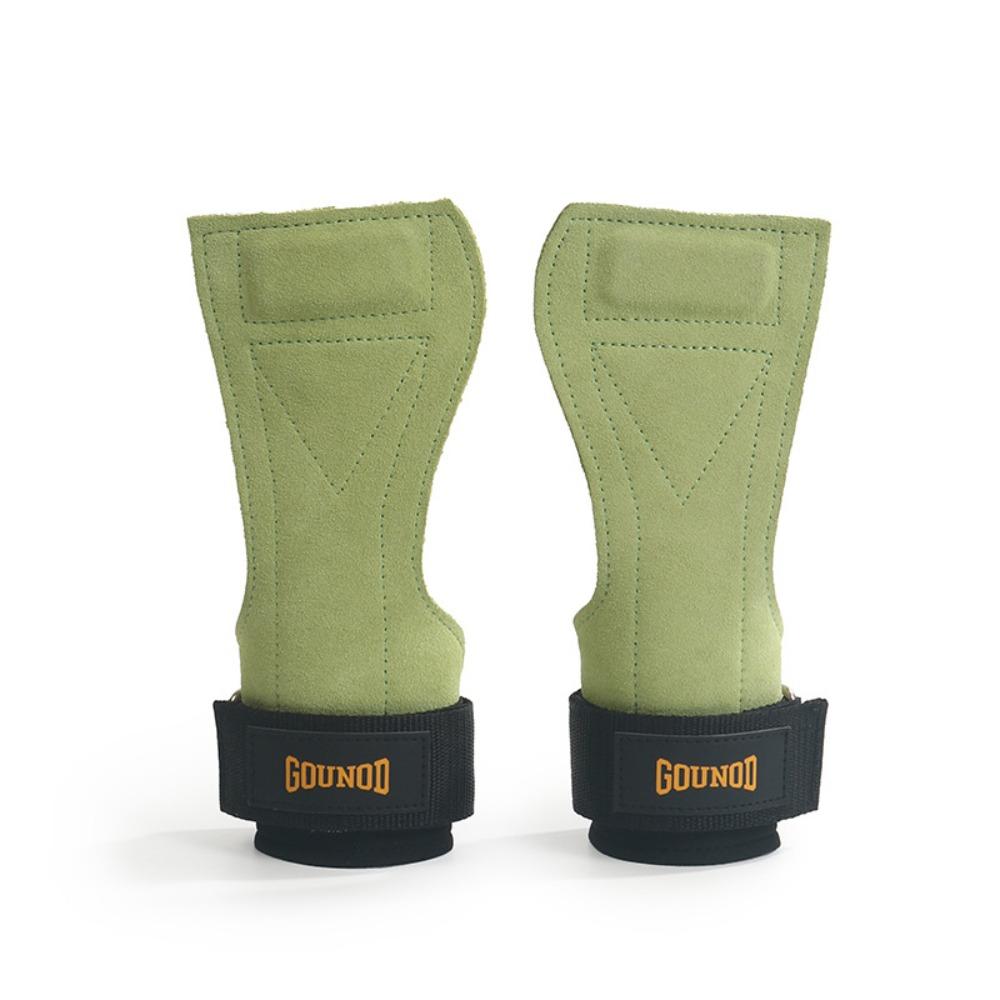 1 Pair Cowhide Deadlift Power Straps Heavy Duty Fitness Gloves Wrist Pad  Deadlifts трава зеленый
