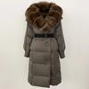 OFTBUY Winter Jacket Women Long Natural Real Raccoon Fox Fur Collar White Duck Down Coat Belt Thick Warm Casual Outerwear