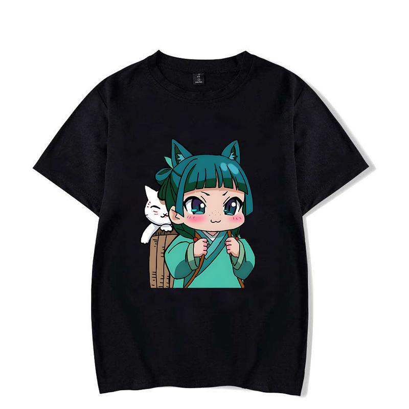 Funny Anime The Apothecary Diaries Printed T-shirts For Women Summer Short Sleeve Round Neck Cute Loose T-shirt Personalized Top