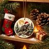 Funny Forest Creature Decoration Christmas Raccoon Acrylic Ornament, Cute Animal Hanging Decor for Tree Healing Style Desk, Festive Holiday