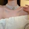 Elegant Multilayer Zircon Choker Necklaces for Women Crystal Flowers Necklaces Weddings Party Zircon