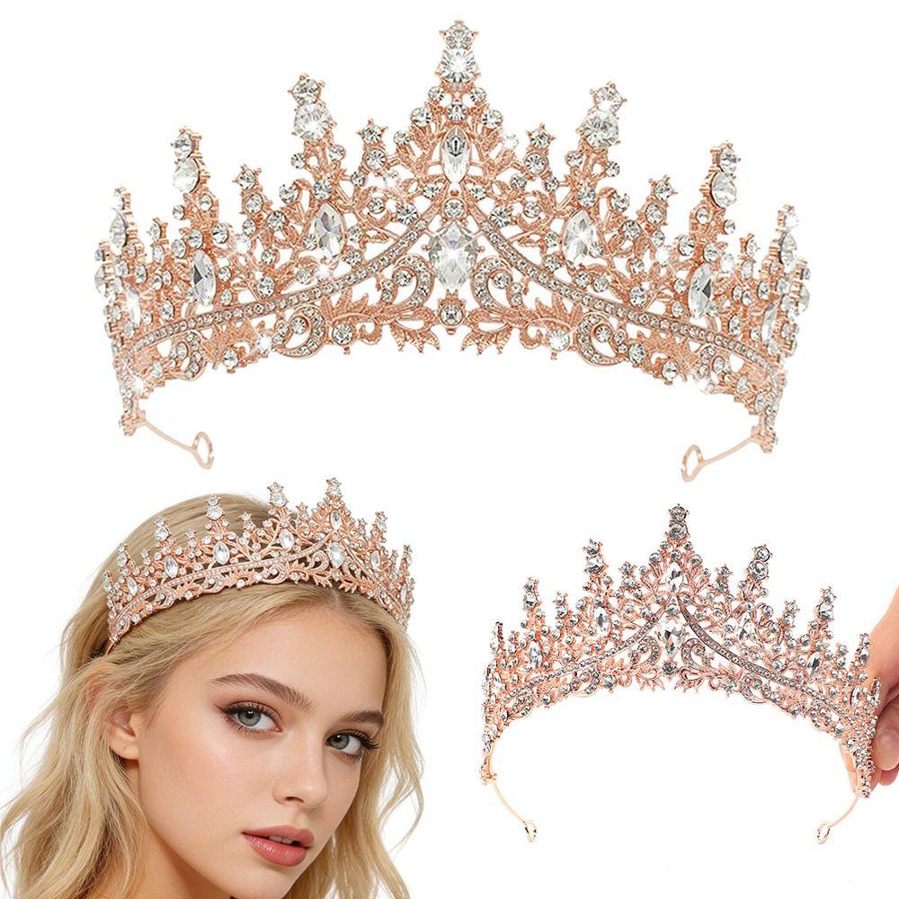 Luxury Elegant Crystal Bridal Tiara Metal Hair Headdress Creative Princess Crown Bridal Wedding