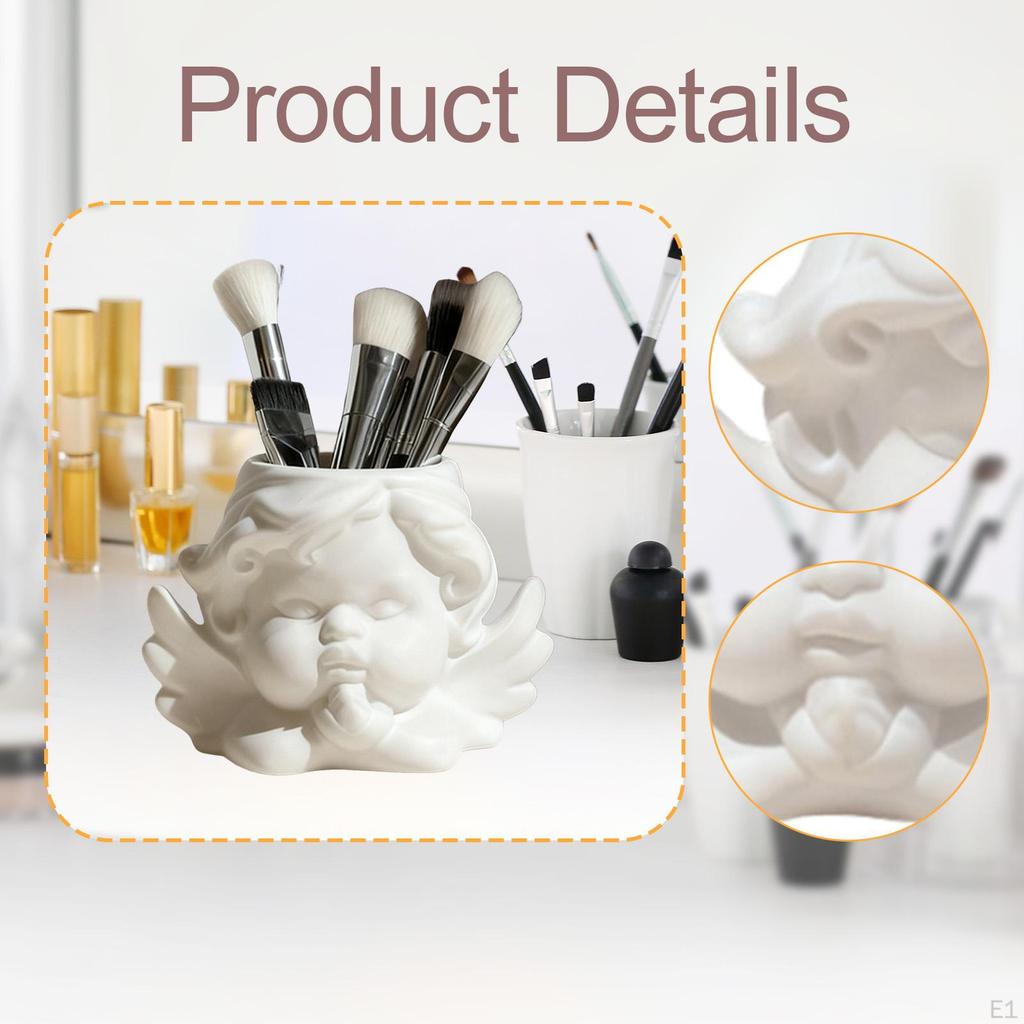 Makeup Brush Holder Pen Paintbrush Cup Multipurpose Resin Decor Stand Desk Organizer
