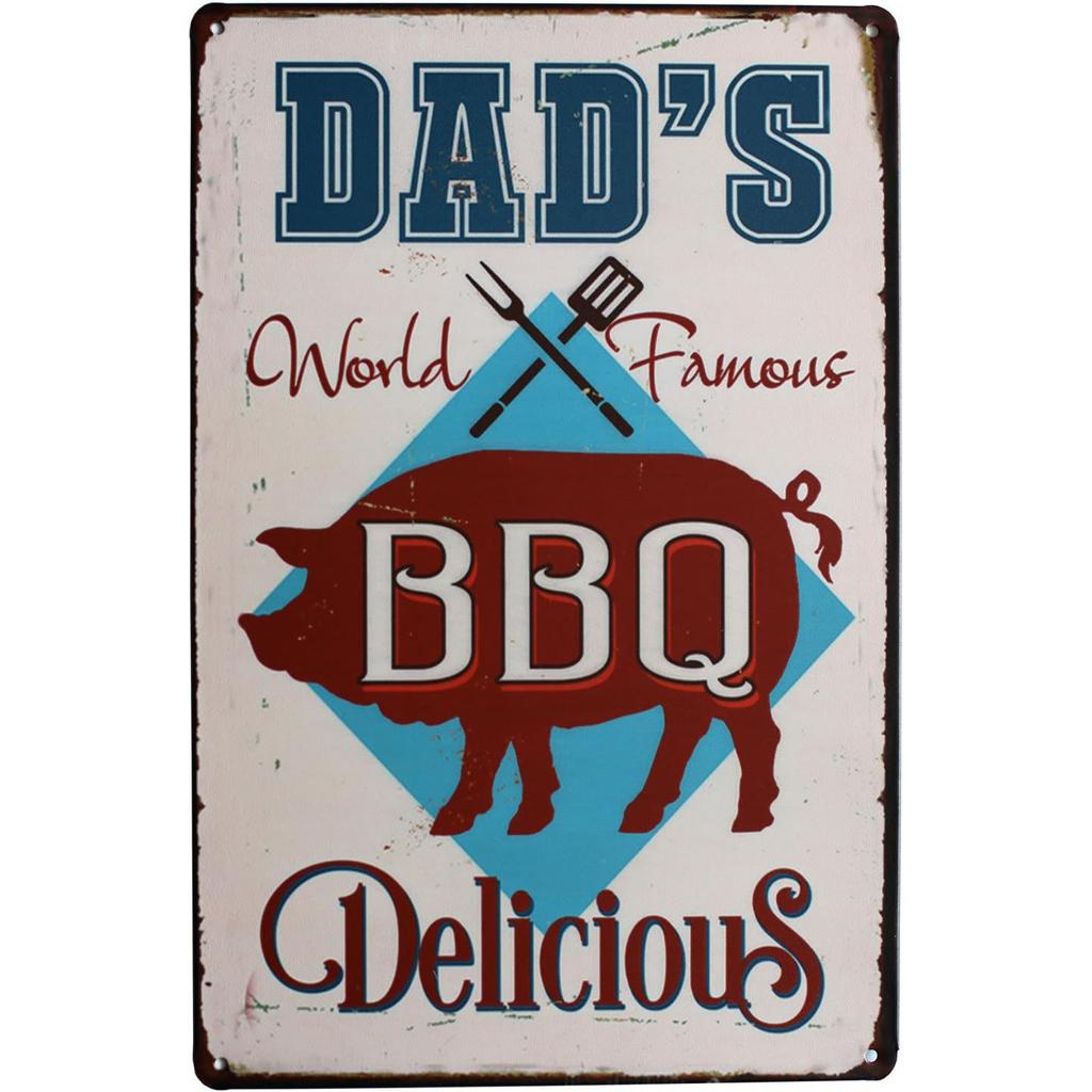 Metal Aluminum Signs BBQ Party Zone Wall Decoration Plaque Vintage Art Poster Iron Painting for Man Cave Home Cafe Garden Club