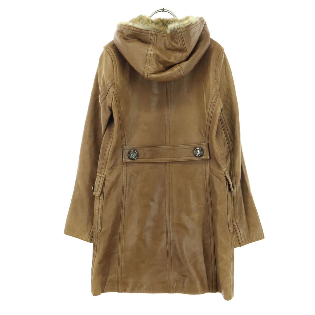 GRACE CONTINENTAL Langarm Kapuzen Ledermantel 36 Braun Schafleder Damen Gebraucht