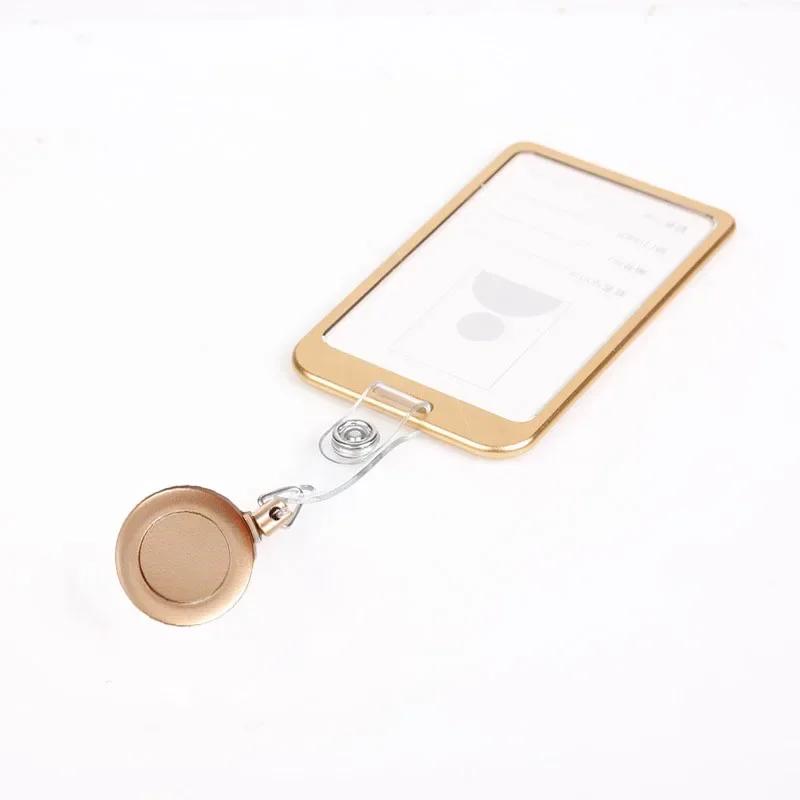 Fashion Card Cover Women Men Aluminum Alloy Work Name Card Holders Business Work Card ID Badge Lanyard Holder Metal Bags Case