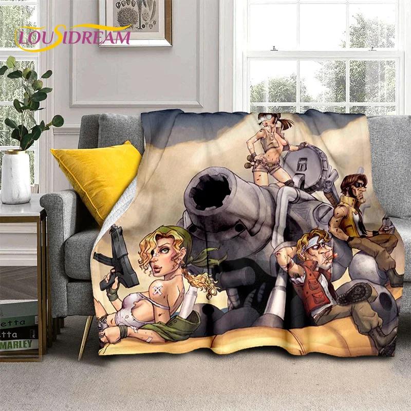 Cartoon Metal Slug Gamer Retro Game Blanket,Soft Throw Blanket for Home Bedroom Bed Sofa Picnic Travel Office Cover Blanket Kids