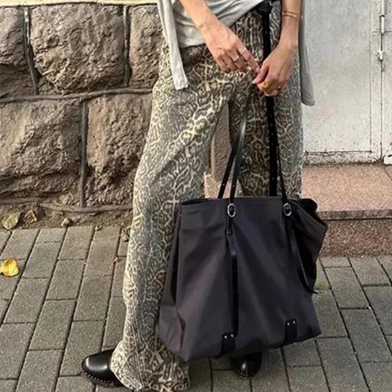 Leopard Jeans Women Y2k American Wide Leg Pants High Waisted Korean Style Retro Baggy Jeans Loose Oversized Straight Trousers