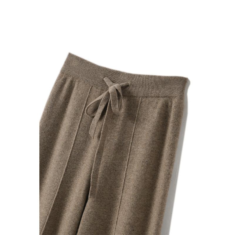 Осень и Зима Новые Широкие Брюки Женские С Высокой Посадкой Повседневные Шерстяные Брюки Драпированные Вязаные Повседневные Брюки S