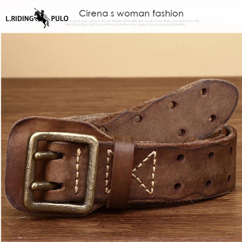 Retro Korean Version Trendy Personality Ins Anti-allergic Double Pin Buckle Belt Men's Fashion New Young People's Belt