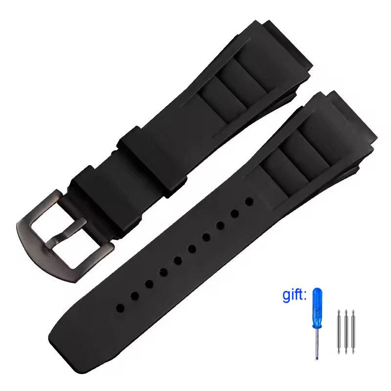 Green Red Black Gray Blue Fresh ear style Rubber Watchband For Richard Mille strap for RM011 Mille Bracelet Watch Band 25mm New