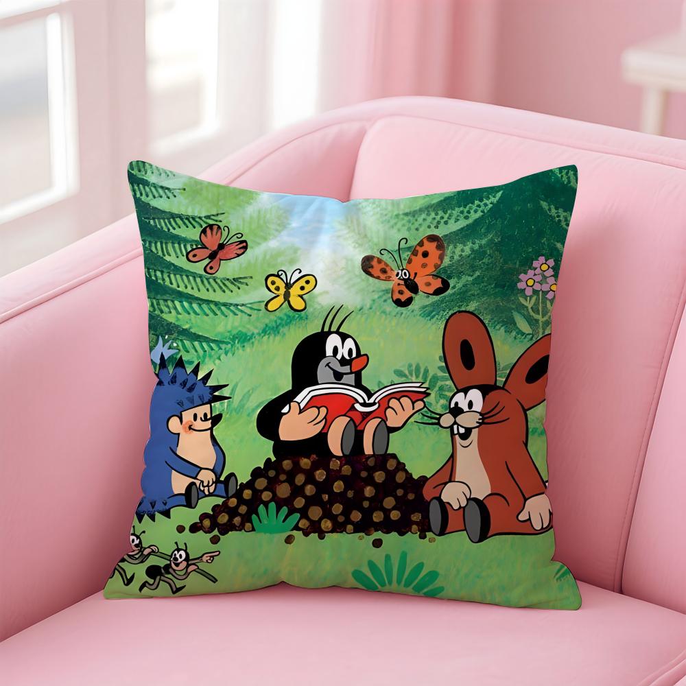 T-The Little MoleS Cushion Cover Home & Car Multi-Scene Pillow Cover - Reversible, Soft & Durable for Daily Use