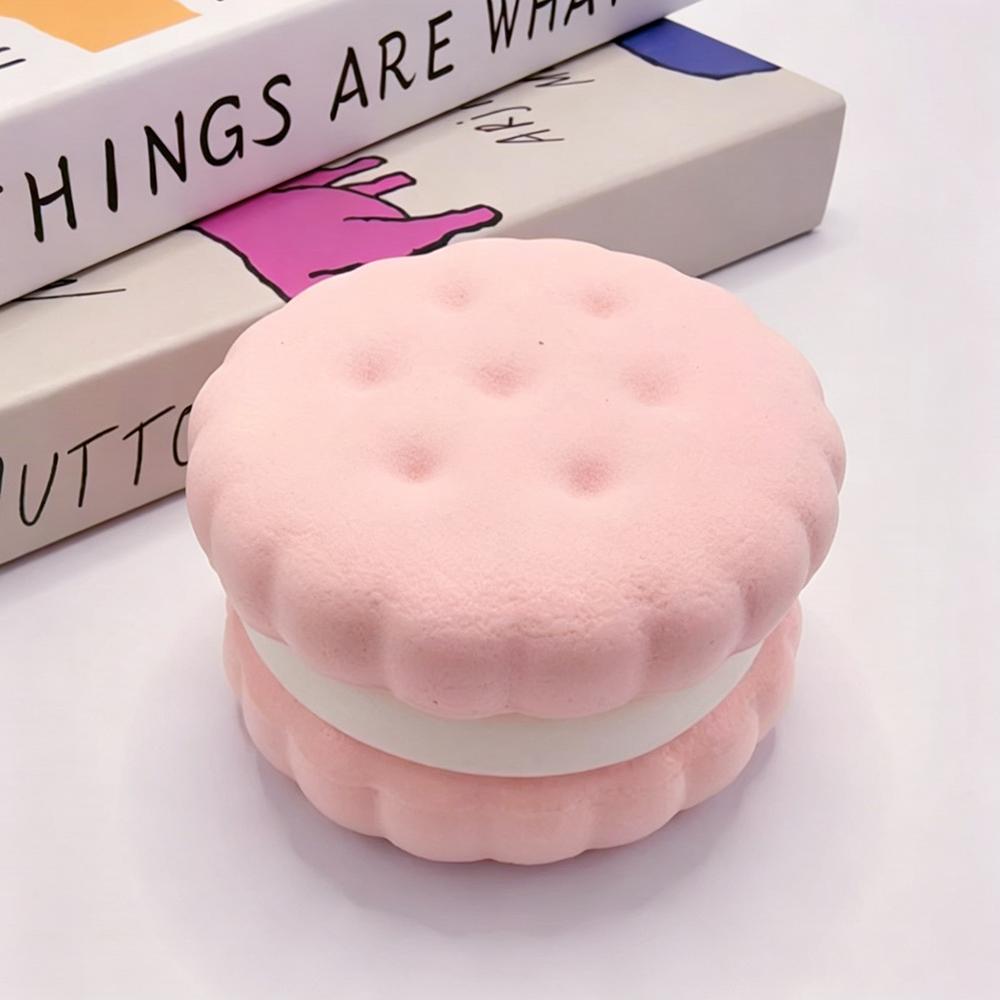 Macaron Sandwich Cookie Squishy Toy Soft Stretch Squeeze Stress Relief Fidget Toy Cute Biscuit Shaped Desk Decoration Anti Toy