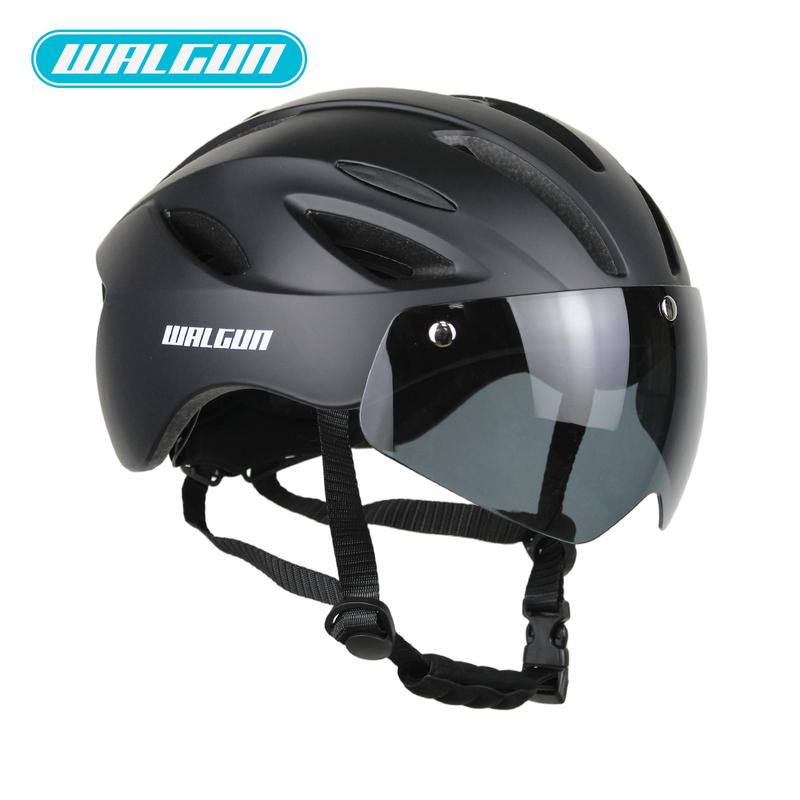 Walgun Lightweight Breathable Bicycle Helmet With Sun Goggle Men Women Bicycle Helmet Sunglasses Shield Road MTB Cycling Helmets